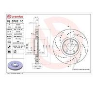 Disque De Frein Brembo 09.D762.10 Prime Line pour Mercedes Benz Mercedes Benz