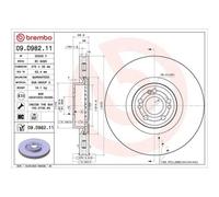 Disque de frein BREMBO 09D98211 avant, ventilé, à haute teneur en carbone, 1 pièce