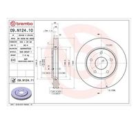 Disque De Frein Brembo 09.N124.11 Prime Line - Uv Coated pour Chrysler Dodge
