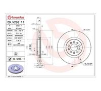 Disque De Frein Brembo 09.N268.11 Prime Line - Uv Coated pour Chrysler Jeep
