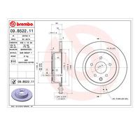 Brembo Disque de frein 09B52211 arrière ventilé – 1 pièce