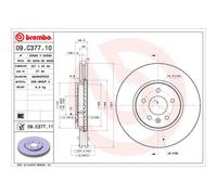 Disque de frein BREMBO 09C37711 avant, ventilé, à haute teneur en carbone, 1 pièce