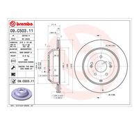 Disque de frein BREMBO 09C50311 arrière, ventilé, à haute teneur en carbone, 1 pièce