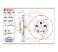 BREMBO - Disque de frein vernis 09.C549.11 (Vendu à l'unité) - Réf. 1392805