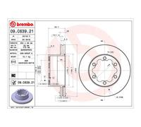 Disque de frein BREMBO 09C63921 arrière, ventilé, à haute teneur en carbone, 1 pièce