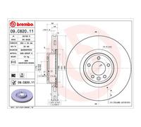 Disque de frein BREMBO 09C82011 avant, ventilé, à haute teneur en carbone, 1 pièce