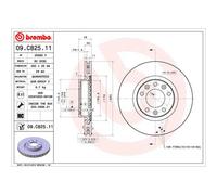 Disque de frein BREMBO 09C82511 avant, ventilé, à haute teneur en carbone, 1 pièce