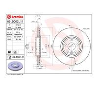Disque de frein BREMBO 09D06211 avant, ventilé, à haute teneur en carbone, 1 pièce