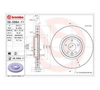 Disque de frein BREMBO 09D06411 avant, ventilé, à haute teneur en carbone, 1 pièce