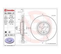 Disque de frein BREMBO 09D06421 avant, ventilé, à haute teneur en carbone, 1 pièce