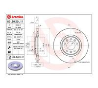 Disque de frein BREMBO 09D42011 arrière, ventilé, à haute teneur en carbone, 1 pièce
