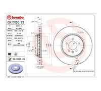 Disque de frein BREMBO 09D55023 avant, ventilé, à haute teneur en carbone, 1 pièce