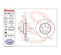 Disque de frein BREMBO 09D57011 avant, ventilé, à haute teneur en carbone, 1 pièce