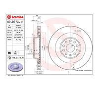 Disque de frein BREMBO 09D77311 arrière, ventilé, à haute teneur en carbone, 1 pièce