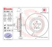Disque de frein BREMBO 09D90113 arrière, ventilé, à haute teneur en carbone, 1 pièce