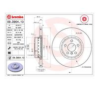 Disque de frein BREMBO 09D90413 avant, ventilé, à haute teneur en carbone, 1 pièce