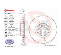 Disque de frein BREMBO 09D98211 avant, ventilé, à haute teneur en carbone, 1 pièce