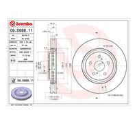 Brembo Disque de frein 09D98811 avant ventilé 1 pièce