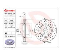 Disque de frein BREMBO XTRA LINE BREMBO 09.B043.1X, 1 pièce