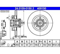 Disque De Frein D'Axe Arrière Pour CITROËN PEUGEOT 307 307 SW C4