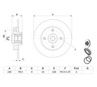 Disque De Frein D'Axe Arrière Pour CITROËN PEUGEOT 307 307 SW C4