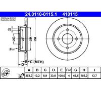 Disque De Frein D'Axe Arrière Pour FORD FIESTA FOCUS SCORPIO SIERRA