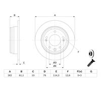 Disque De Frein D'Axe Arrière Pour HYUNDAI KIA CEE'D i30 ix35 PRO CEE'D SPORTAGE
