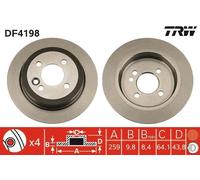 Disque De Frein D'Axe Arrière Pour MINI MINI MINI CLUBMAN MINI CLUBVAN
