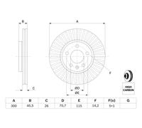 Disque De Frein D'Axe Avant Pour CHEVROLET OPEL VAUXHALL AMPERA ASTRA ASTRA J CR