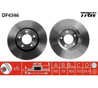 Disque De Frein D'Axe Avant Pour CHRYSLER DODGE CARAVAN GRAND VOYAGER RAM VAN VO