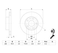 Disque De Frein D'Axe Avant Pour CITROËN FIAT OPEL PEUGEOT BOXER DUCATO JUMPER M