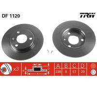 Disque De Frein D'Axe Avant Pour CITROËN MEGA PEUGEOT 106 106 Van AX CLUB SAXO