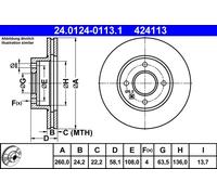 Disque De Frein D'Axe Avant Pour FORD ESCORT SIERRA