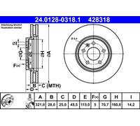 Disque De Frein D'Axe Avant Pour OPEL VAUXHALL INSIGNIA