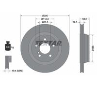 TEXTAR 92099503 Disque de frein