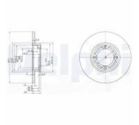 Disque de frein DELPHI BG2533 avant, plein, 2 pièce