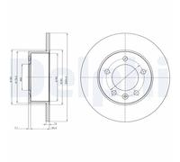 Disque de frein DELPHI BG4320 arrière, plein, 2 pièce