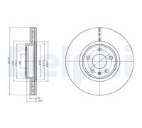 Disque de frein DELPHI BG4346C avant, ventilé, à haute teneur en carbone, 2 pièce