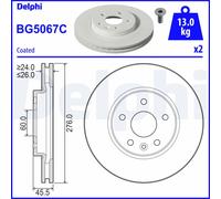 Disque de frein DELPHI BG5067C avant, ventilé, 2 pièce