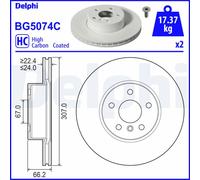 Disque de frein DELPHI BG5074C, 2 pièce