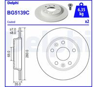 Disque de frein DELPHI BG5139C arrière, plein, 2 pièce