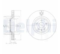 Disque de frein DELPHI BG9054 avant, ventilé, 1 pièce