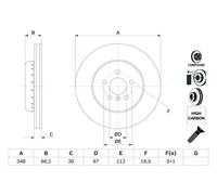 Disque de frein disque de frein à deux pièces 0 986 479 F57 BOSCH pour BMW 5 X3