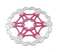 Disque de frein en alliage d'aluminium léger 180 mm 6 clous | Taille : 160 mm, support à 6 boulons, finition rose, noyau en acier, araignée en aluminium léger, épaisseur de 2 mm (180 mm)