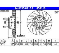 Disque De Frein Essieu Avant Droit Pour BMW 5 6