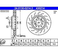 Disque De Frein Essieu Avant Gauche Pour BMW 1 3