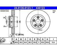 Disque De Frein Essieu Avant Gauche Pour PORSCHE VW CAYENNE TOUAREG