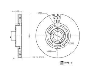 Disque de frein FEBI BILSTEIN 107515 avant, ventilé, 1 pièce