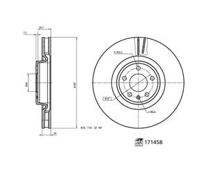 Disque de frein FEBI BILSTEIN 171458 avant, ventilé, 1 pièce