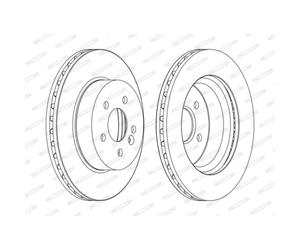 Disque de frein FERODO DDF1036C avant, ventilé, 2 pièce